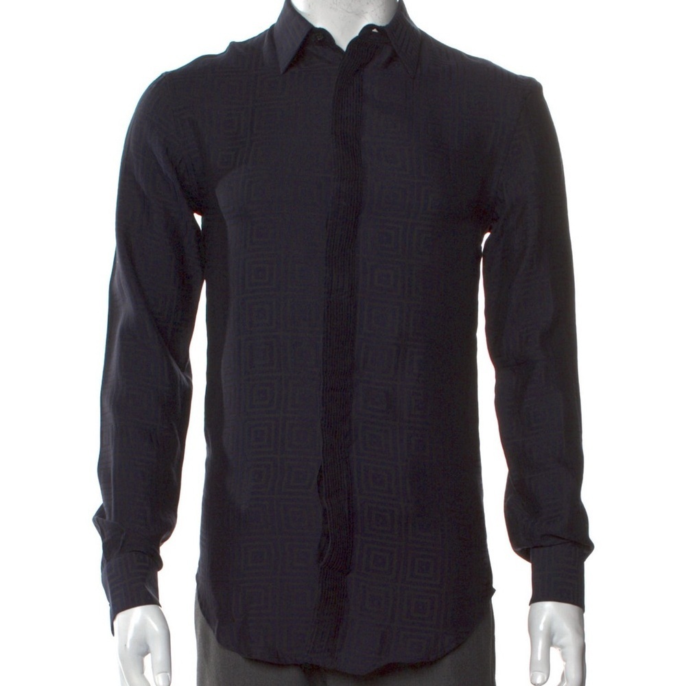Emporio Armani Printed Long Sleeve Shirt Xs, 14.5, It37